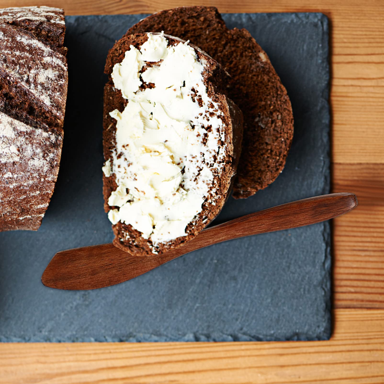 Housoutil Cake Decorating Set Wooden Butter Knife Spreader 4 Pcs Wooden Butter Knife Butter Spreaders Condiment Sandwich Knife Handy Peanut Jelly Spreader for Home Kitchen Wood Butter Knife Multi