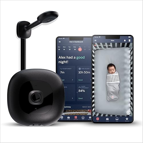 Nanit Monitor de bebé profesional inteligente y soporte de pared, cámara de video Wi-Fi segura de 1080p, rastreador de movimiento de sueño y
