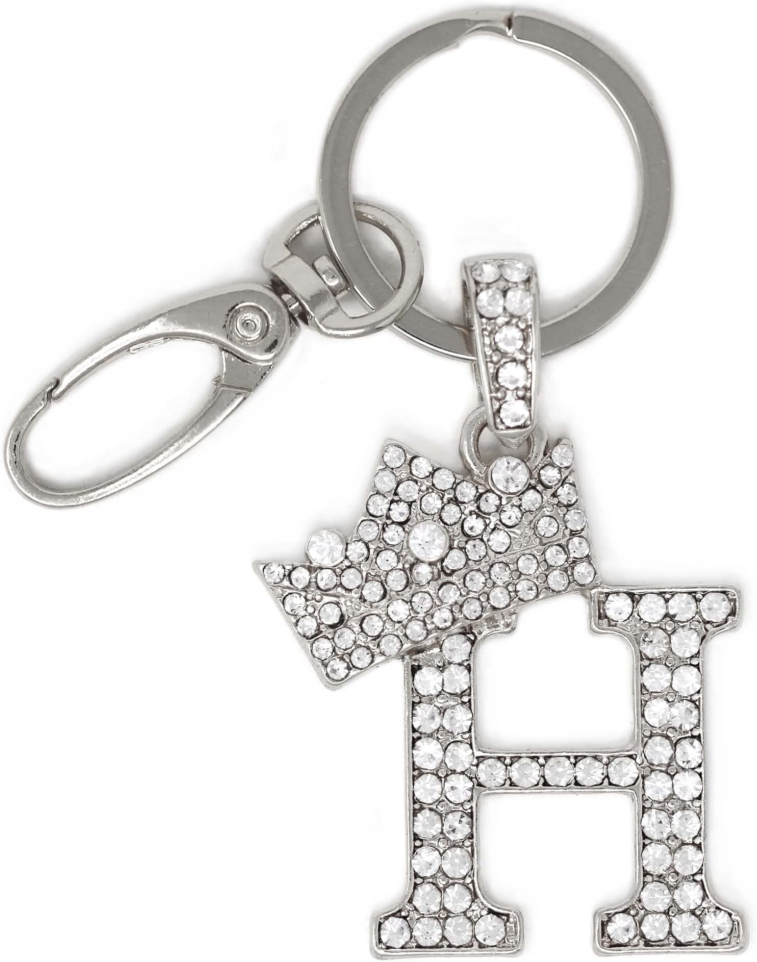 Sometheme Special Rhinestone Stud Initial Letter Charm Keychain, Key Ring, Bag Charm