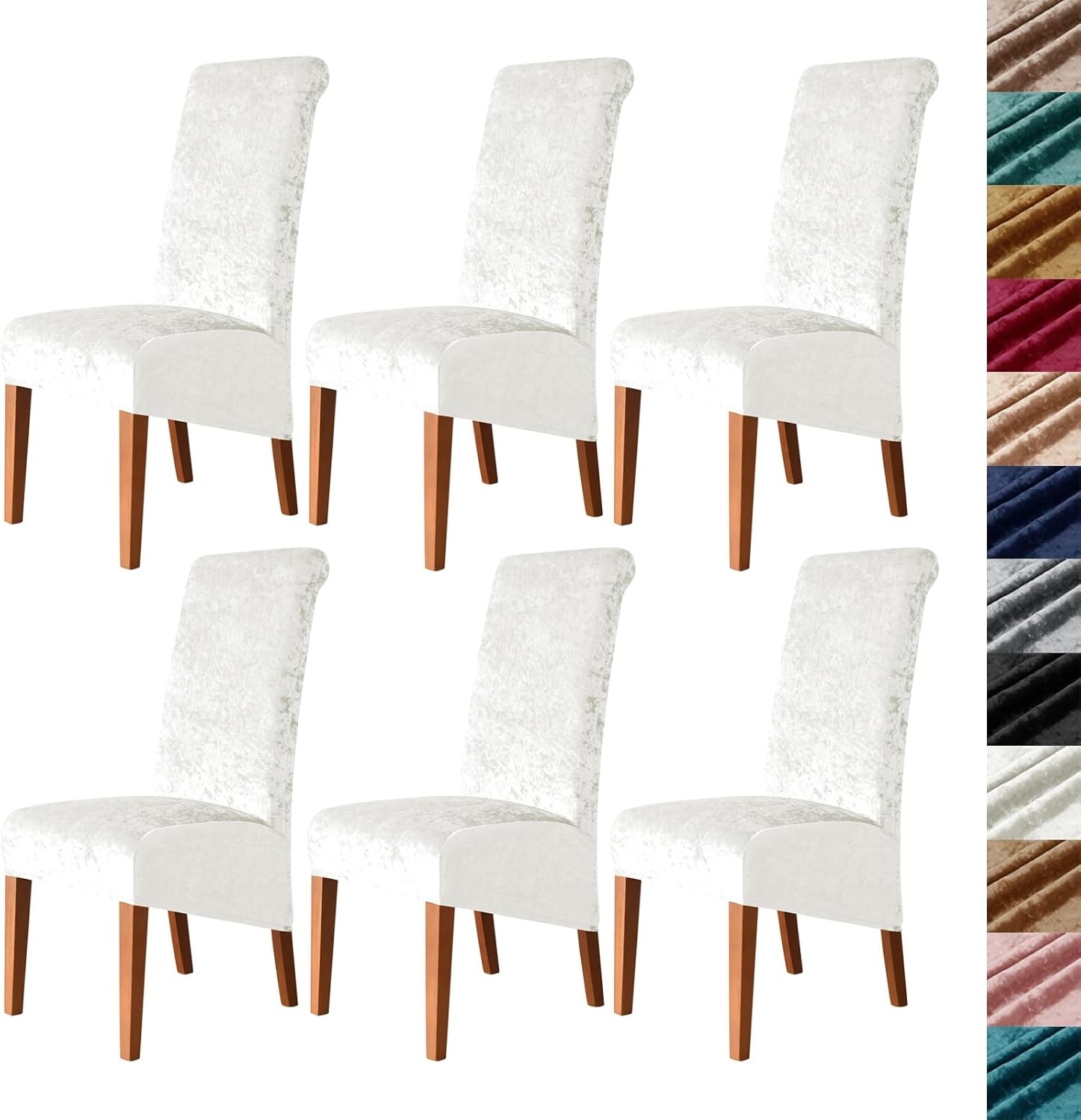 Velvet Stretch High Back Parsons Chair Covers Set of 1/2/4/6, Removable Spandex XL/Oversized Extra Large Size Dining Room Chair Covers Slipcovers, Seat Protectors for Dining Room Banquet Decor