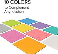 Vista 6 de Swedish Wholesale Paños de cocina suecos para cocina, paquete de 10 toallas de papel reutilizables, lavables, paños de microfibra de esponja