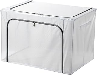 収納かご 衣類収納ボックス肥厚メッシュ大型オーガナイザーキルト収納ボックス 収納バスケット(グレー,60x45x40cm)