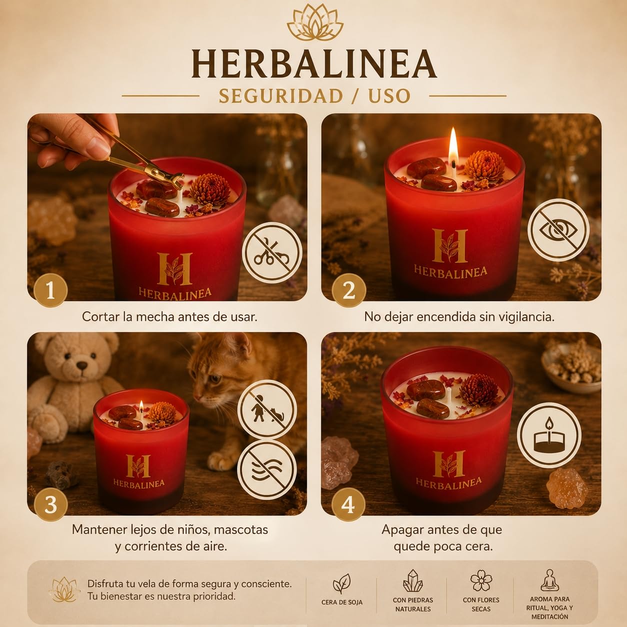 Set 7 Velas Chakra Premium – Velas Aromáticas de Soja con Cristales Naturales y Flores Secas | Pack Espiritual para Meditación, Yoga, Relax y Decoración Zen | Regalo Original