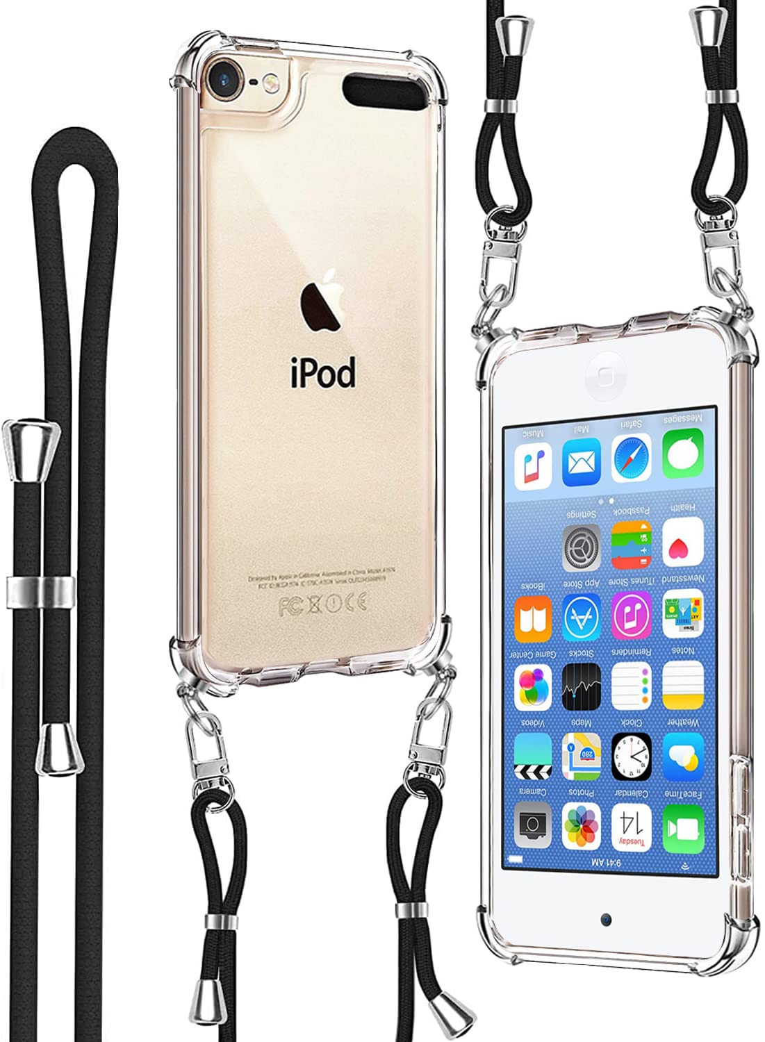 Amazon.co.jp: Denaisii ipod touch 5/6/7 ケース クリア ショルダー  