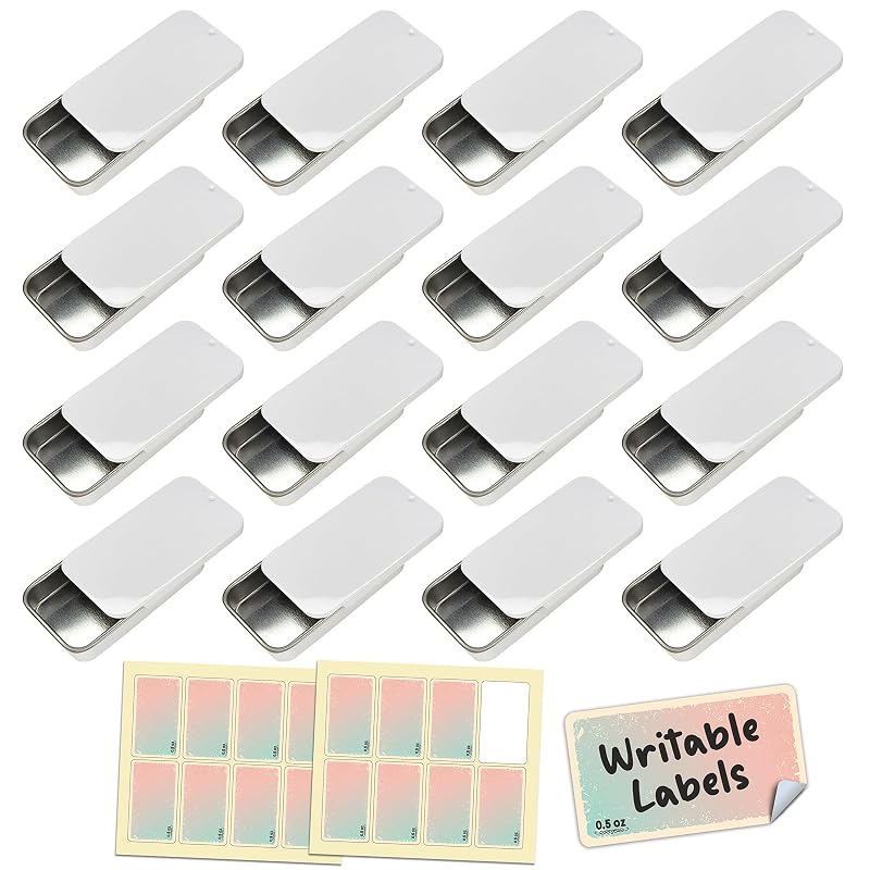 Cubic Ape Frascos Metálicos Retangulares com Tampa Deslizante, 16 unidades, 15 mL