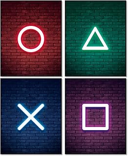 MINI ZOZI Gaming Wall Decor 8x10 4pcs Set For Boys Room Decor Gamer Bedroom Decorations Video Game Poster Neon Art Posters...