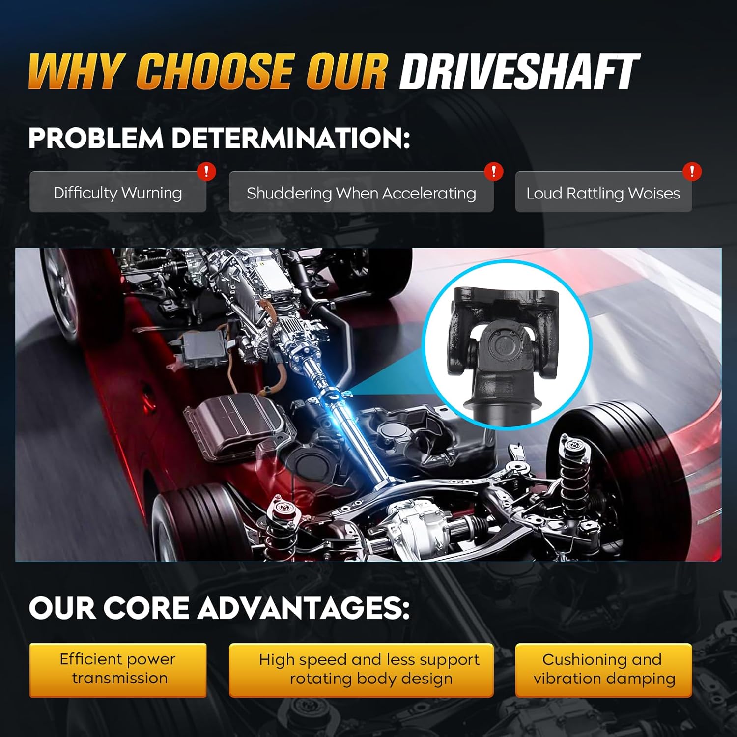 Front Drive Shaft Assembly, Axle Driveshaft for Ford Expedition 2003-2006, for Frod F150 F150 2004-2008, 4WD, 4.2L/4.6L/5.4L, Replace for 938-076, 938076
