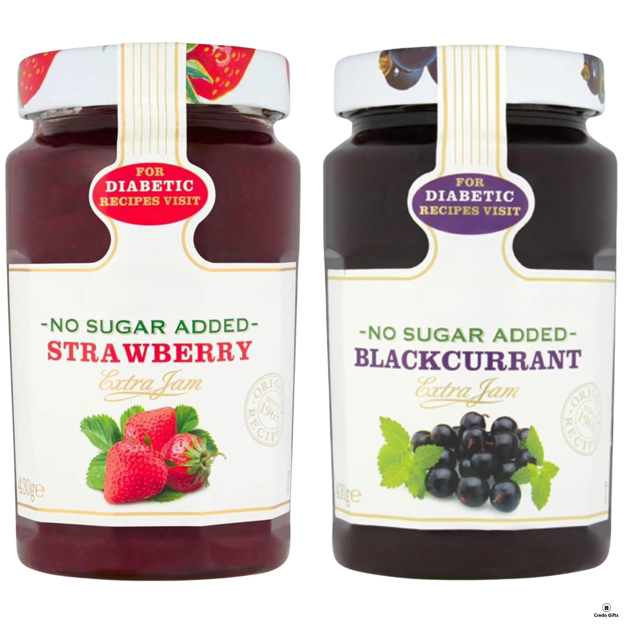 Diabetic Jam Bundle with Stute Diabetic Strawberry Jam 430g and Stute Diabetic Blackcurrant Jam 430g (2 Pack)