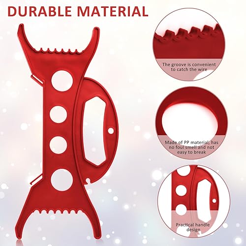 Miniatura 5 de 8 soportes de almacenamiento de luces de Navidad rojas, organizador de luces de Navidad multiusos, cable de cuerda de enrollamiento, carrete de