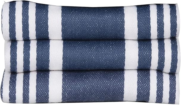 Urban Villa Kitchen Towels Cotton Dish Towels 20x30 (Set of 3) Blue Wht