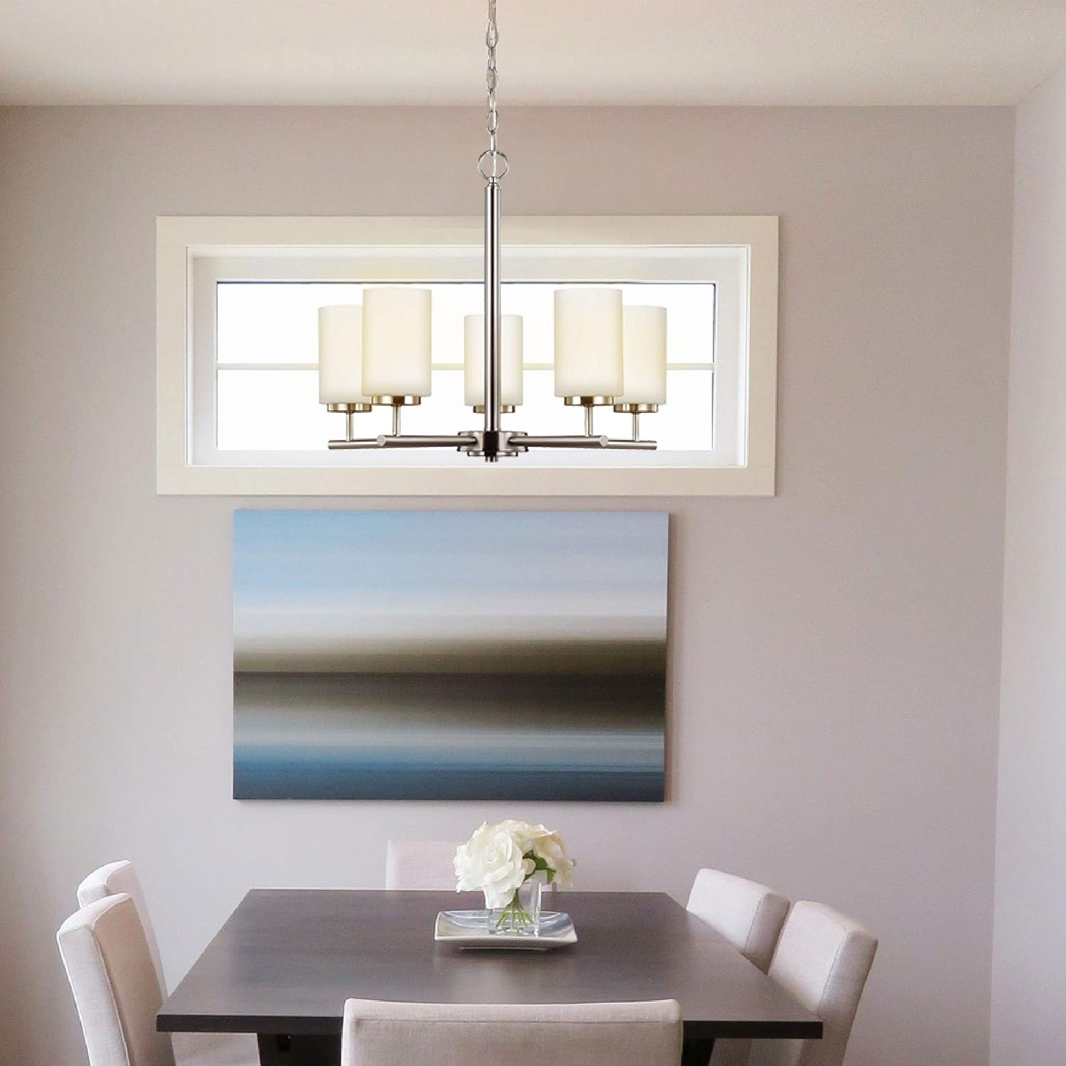 Sea Gull Lighting 31161-962 Oslo Five Light Chandelier, Brushed Nickel Finish