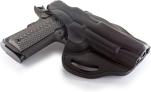 Miniatura 5 de 1791 Gunleather 1911 Paquete de funda para pulgar y bolsa mag, funda de cuero OWB para diestros y funda de mag, transporte con llave y bloqueada,