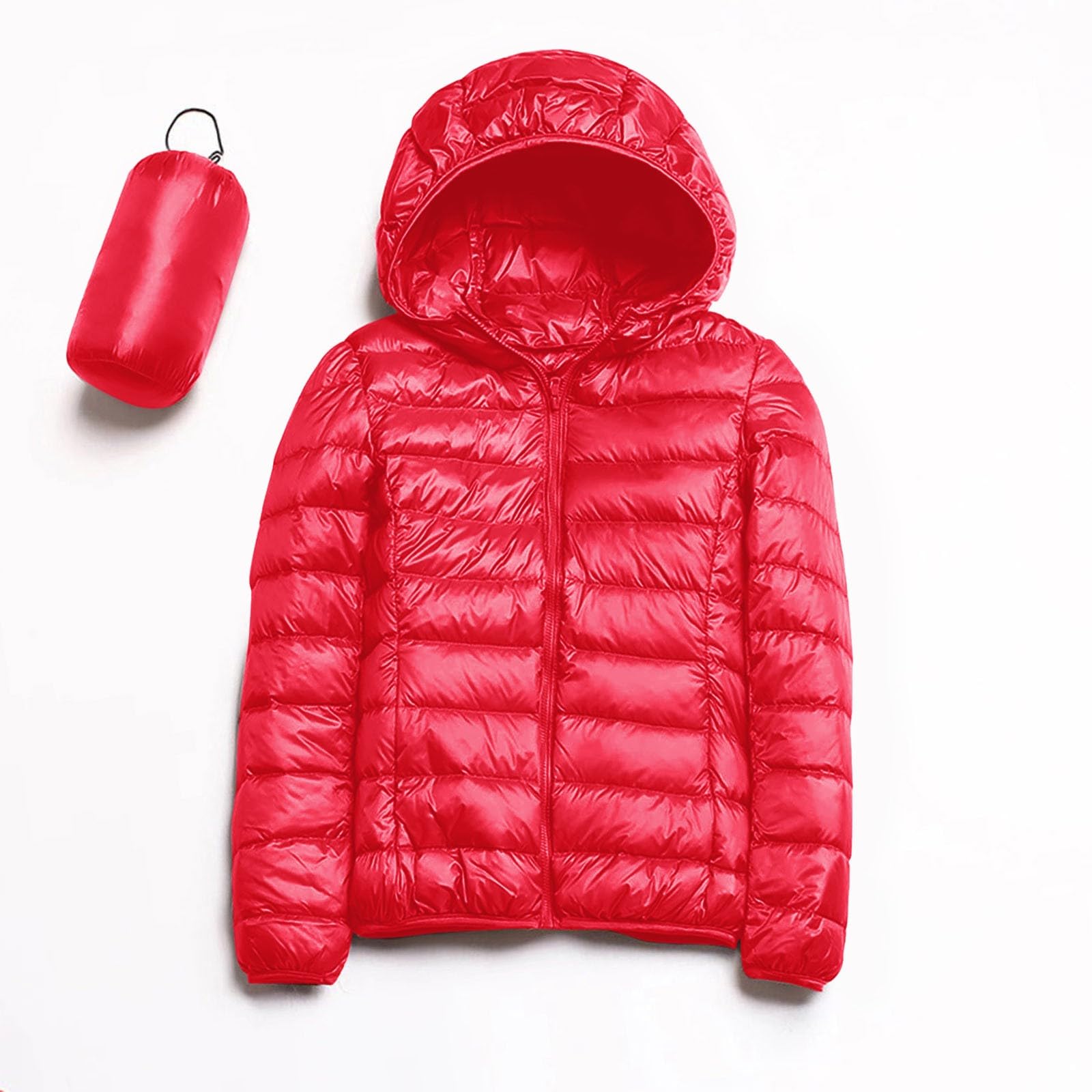 Generico Piumino Donna Leggero, Giubbotto Leggero Donna Taglie Forti Antivento Giubbotto Mezza Stagione Ripiegabile Termico Giacca Leggero Casual Montagna Trapuntato per Tempo Libero