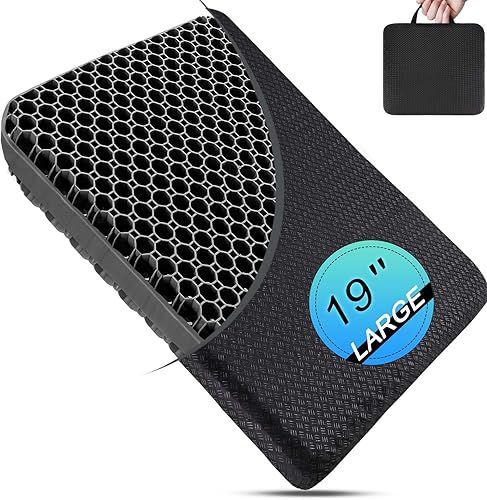 Airllantry Cojín de asiento de gel para sentarse durante mucho tiempo, dolor de espalda, ciática, almohadilla de alivio del dolor del coxis, cojín