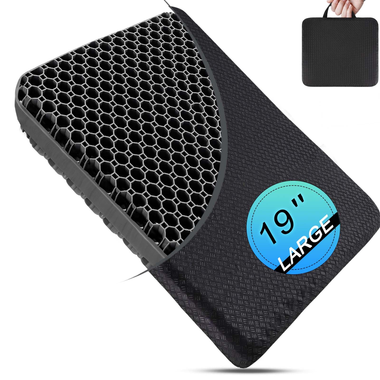 Sponsored Ad – Seat Cushion, Gel Seat Cushion for Long Sitting– Back, Sciatica, Tailbone Pain Relief Pad, 19in Seat Pad for Car, Office Chair, Wheelchair, Soft Support for Long Trips