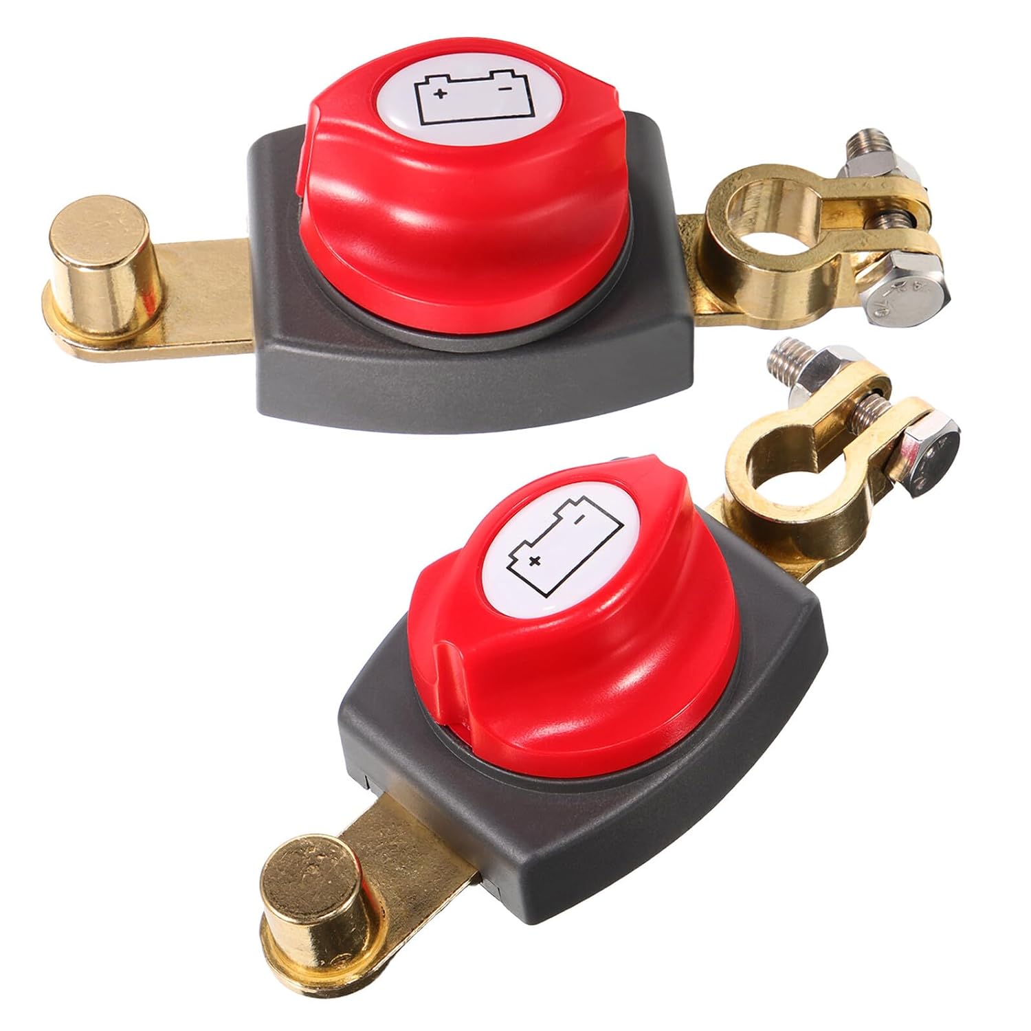 Amosfun 2pcs 12-24v Main Power Switch Battery Disconnect Switch Negative Post Power Isolator for Car Rv Boat ATV Marine Cut