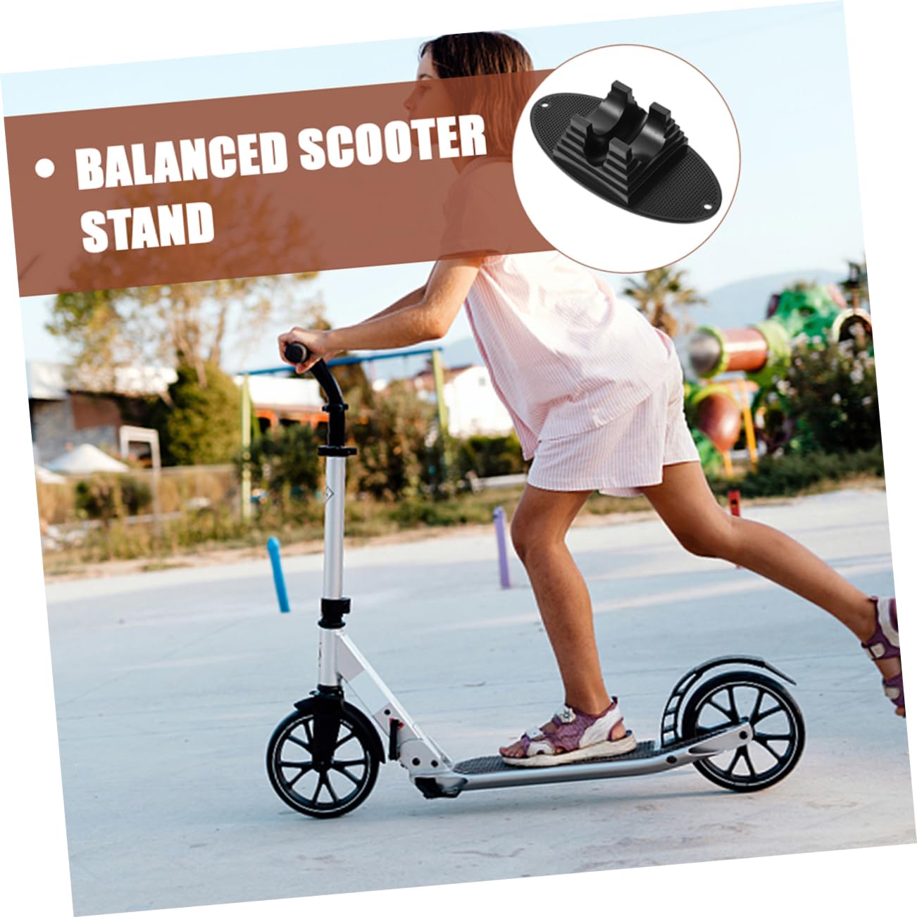 Gatuida Roller Bodenhalterung 3 Stück aus PC für Scooter und Kinderfahrrad