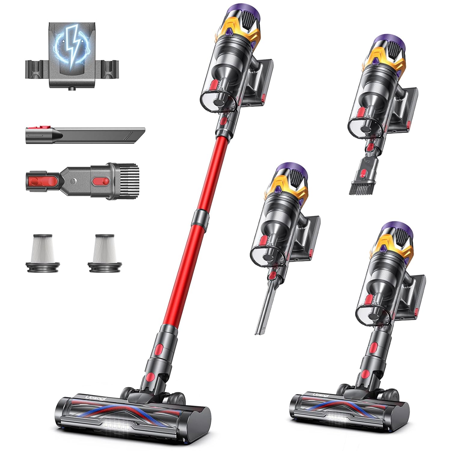 Cordless Vacuum Cleaner Upgraded 55KPA 650W 70Mins Stick Vacuum with Hurricane Mode Self-Standing Touch Screen 1 8L Dust
