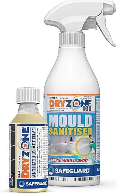 Dryzone Mould Treatment including Dryzone 100 Mould Spray & Dryzone Anti-Mould Paint Additive - Remove and Prevent Mould Infestation