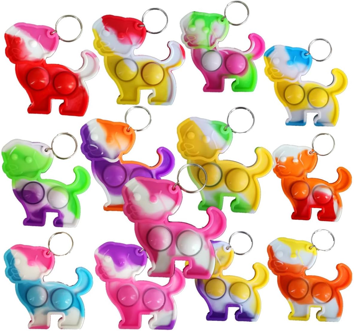 Bulk Mini pop Bubble Keychain Fidget Present,Cow Party Favors,Classroom Students Boys Girls Birthday Small Gifts