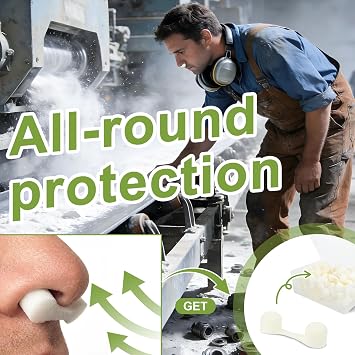 200-Pack White Disposable Nasal Filters Bulk Nose Plugs for Dust Construction and Workshops Strong Nose Plugs for Smells Spray Tanning Painting and Kitchen (200, white)