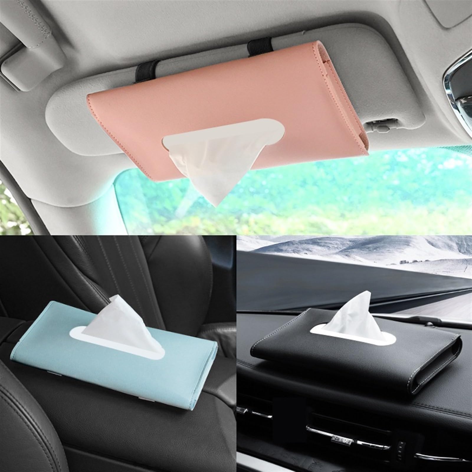 Porta fazzoletti Decorazione di stoccaggio del supporto della scatola del tessuto del tovagliolo della scatola del tessuto 1pc for gli accessori dell'ufficio domestico dell'automobile Porta salviette(