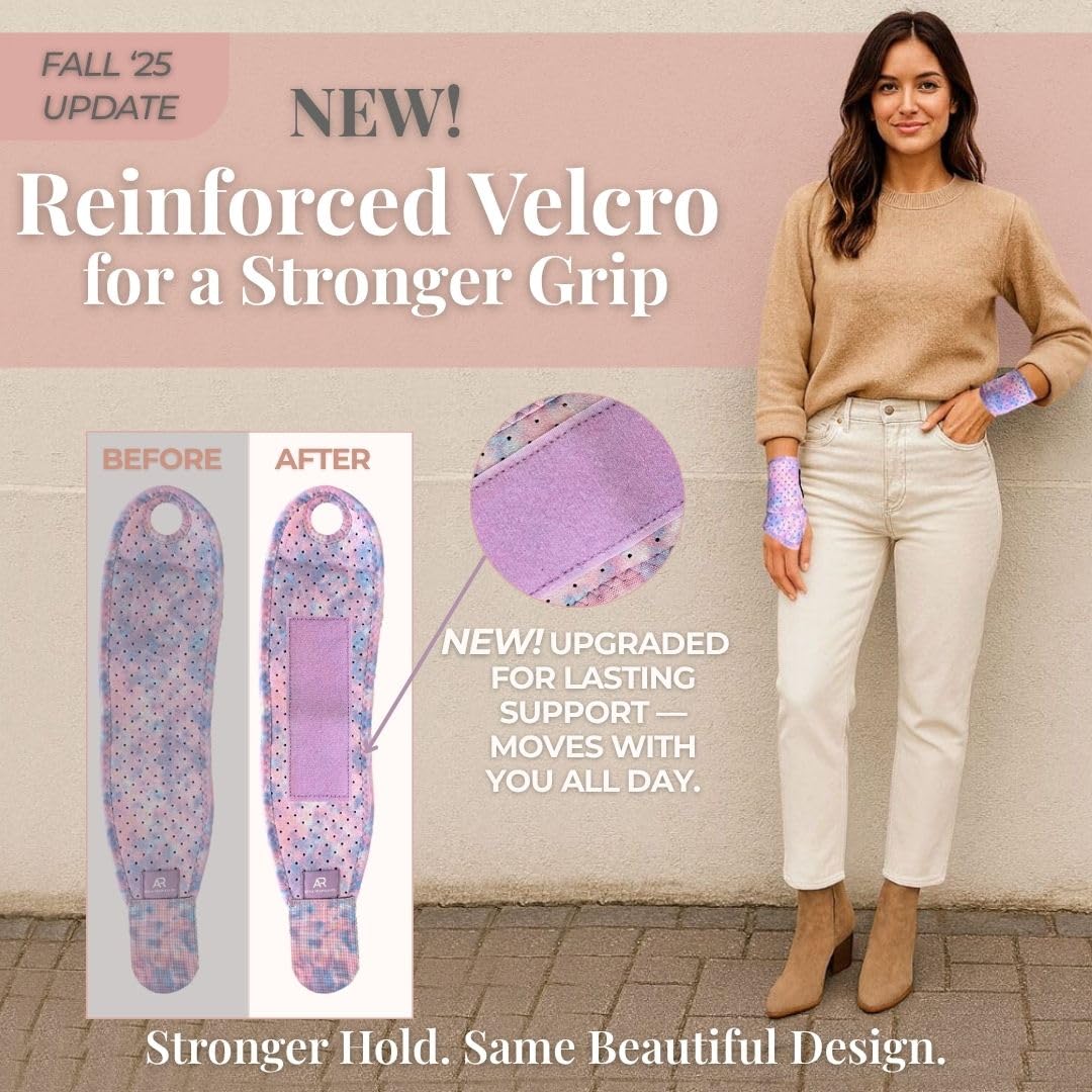 Paquete de 2 muñequeras de neopreno de compresión elegantes para mujeres para entusiastas del fitness a la moda y a la moda, levantamiento de pesas, ejercicio, artritis, túnel carpiano y alivio de