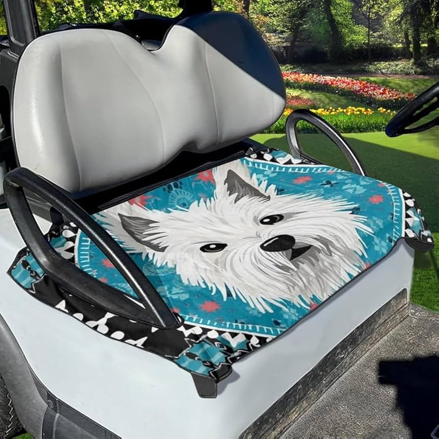 ゴルフ用シートカバー＋雨用カバー　一体型リバーシブル ボタニカル柄ミルキーブルー Amazon | 錦産業 トムボーイ （Tomboy） シートカバー 防水