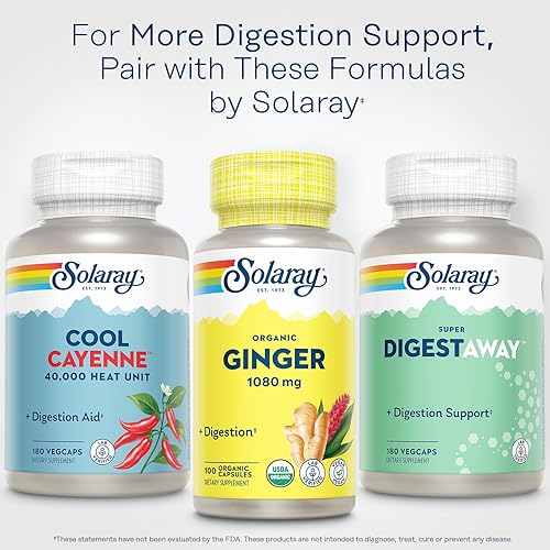 Miniatura 6 de SOLARAY Raíz de jengibre cultivada orgánicamente 540 mg saludable cardiovascular, digestivo, articular y menstrual apoyo para el ciclo menstrual
