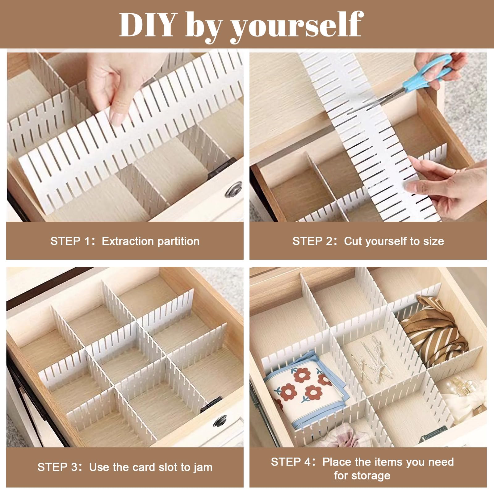 Divisores De Cajones 16 PCS Separadores De Cajones Ajustables