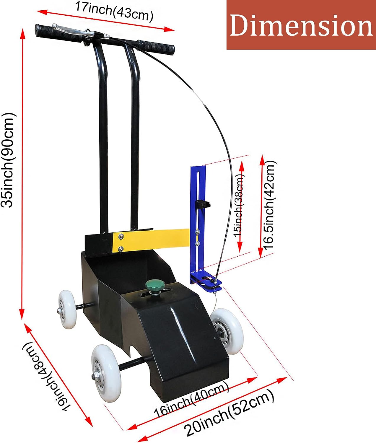 Paint Line Striping Machine Parking Lot Striping Machine Road Striping Line Marking Machine Line Marking Equipment Parking Line Paint Sprayer with Brake Adjustable Front Wheel Direction