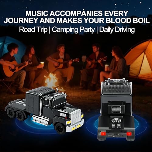 Miniatura 7 de WS-570 Retro American Truck Modelo Bluetooth Replica Altavoz - Sonido HD portátil, TWS estéreo, radio FM, luces LED de fiesta, micrófono integrado