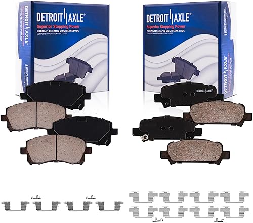 Miniatura 11 de Detroit Axle - Kit de freno para pastillas de freno de cerámica Ford Mustang Base GT 2000 2001 2002 2003 con repuesto de hardware delantero y trasero