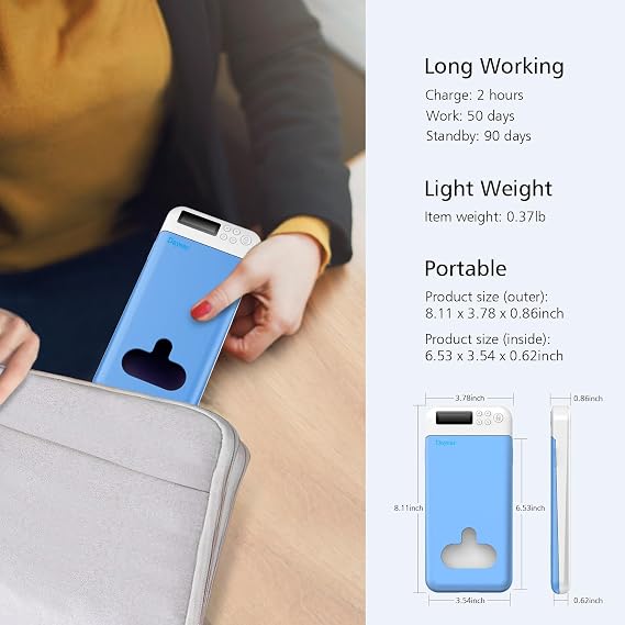 Phone Lock Box with Timer, Self-Control Timed Locker Box Phone Jail, Mini Portable Timer Lock Box for iPhone/Android Phone(Max6.7Inch), Help Kids/Adults Prevent Phone Addiction (Light Blue)