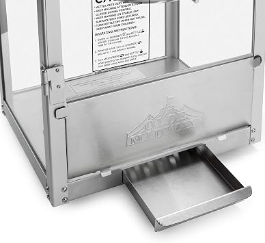 Olde Midway Bar Style Popcorn Machine Maker Popper with 8-Ounce Kettle - Red
