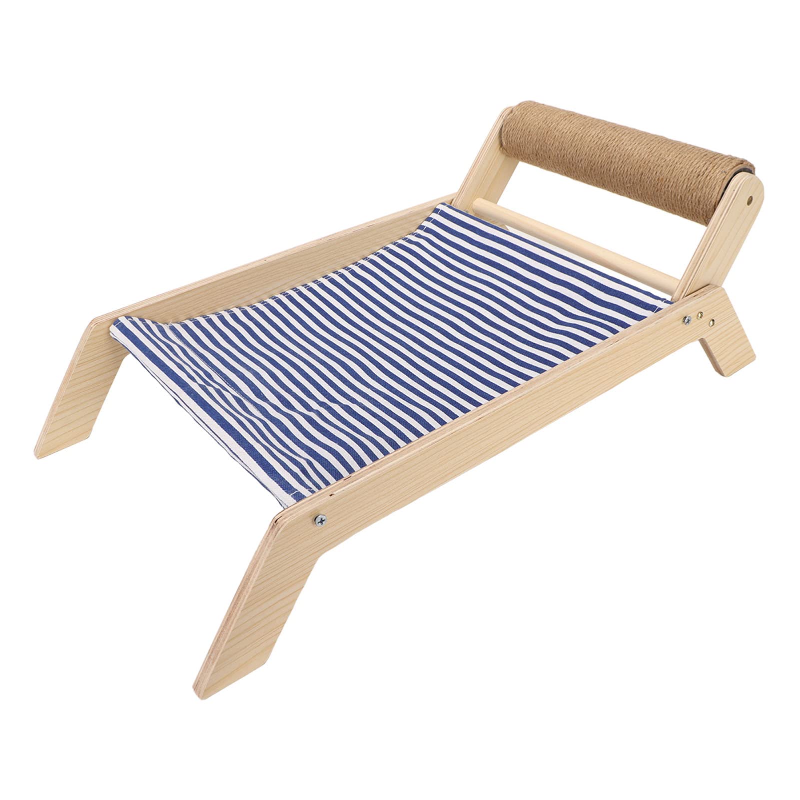 Lettino Tiragraffi per Gatti in Sisal, Amaca per Gatti per Tiragraffi, Lettino da Esterno Raffreddante Elevato per Gatti in Legno, Mobili per Gatti in Legno per Tiragraffi (Beach Sisal Roller Bed)