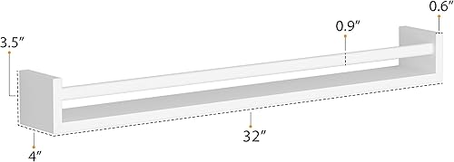 Miniatura 3 de Wallniture Utah - Estantes flotantes de madera para habitación de niños de 32 pulgadas, para habitación de niños, color blanco