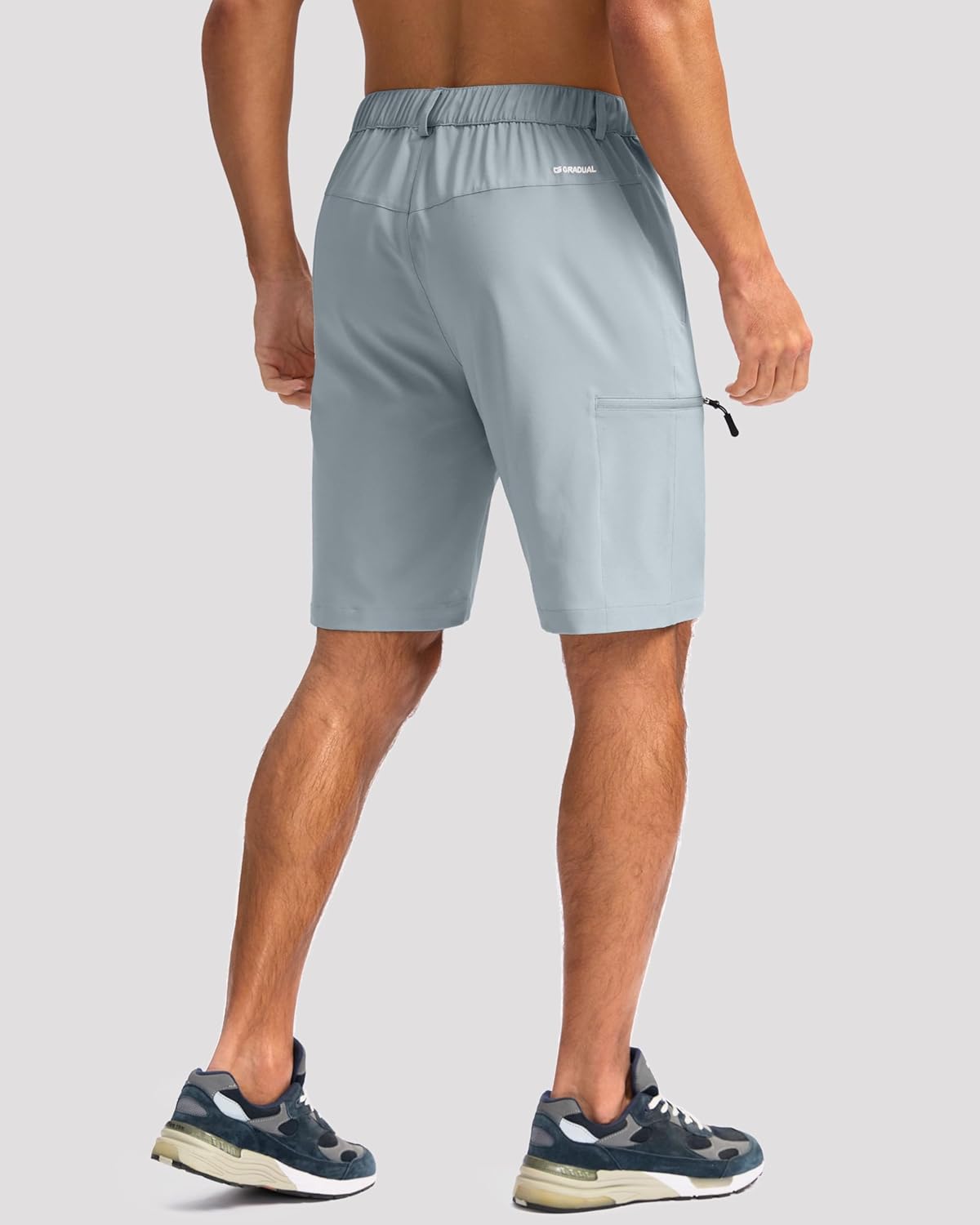 G Gradual Mens Hiking Cargo Shorts with 4 Zipper Pockets 9" Quick Dry Lightweight Casual Work Shorts for Men Golf Fishing