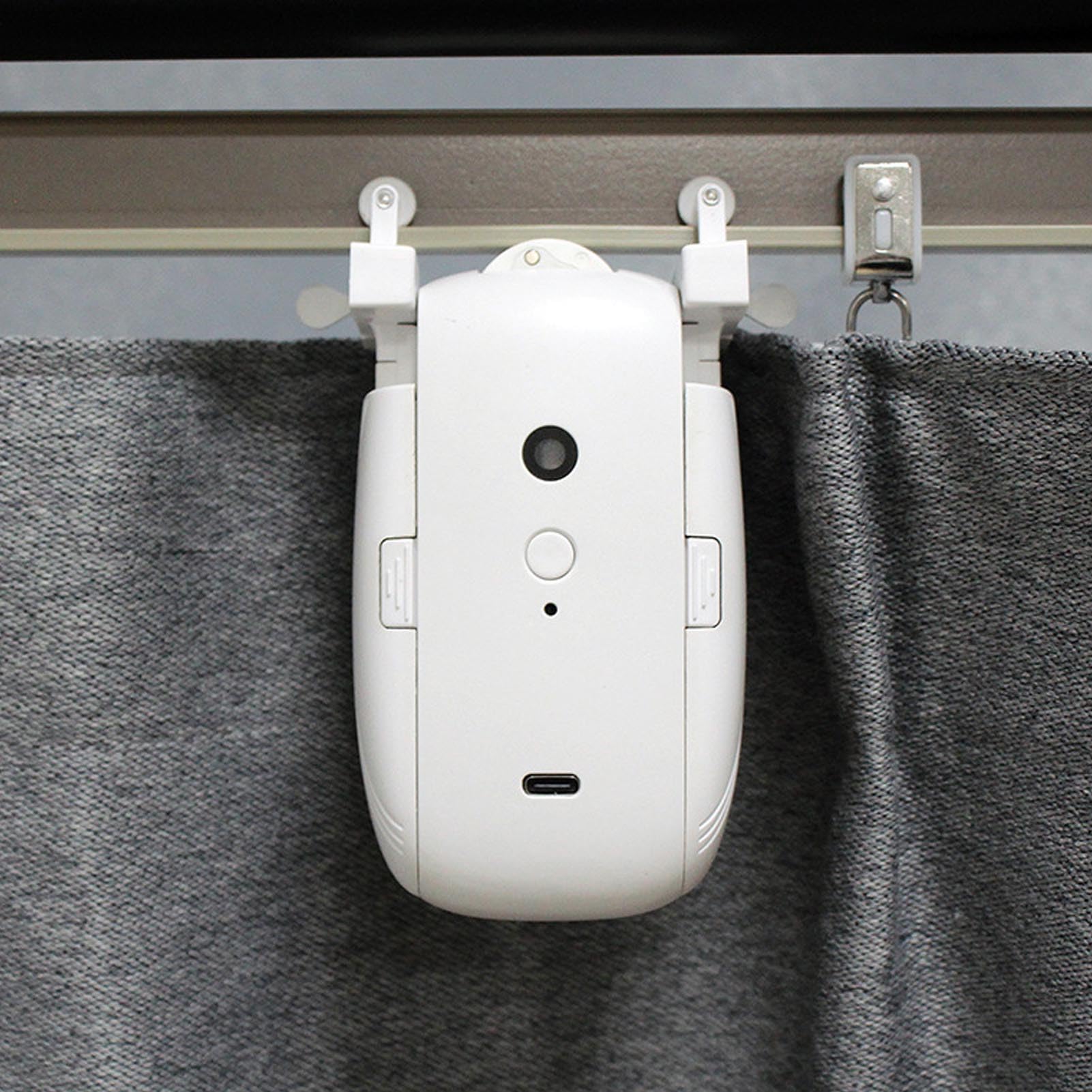 Asixxsix Automatischer Vorhangöffner, Ferngesteuerter Intelligenter Vorhang, Zeitschaltuhr, Sprachsteuerung, Manuelle Steuerung, Geräuscharmer Hochleistungsmotor für Schlafzimmer, Büros