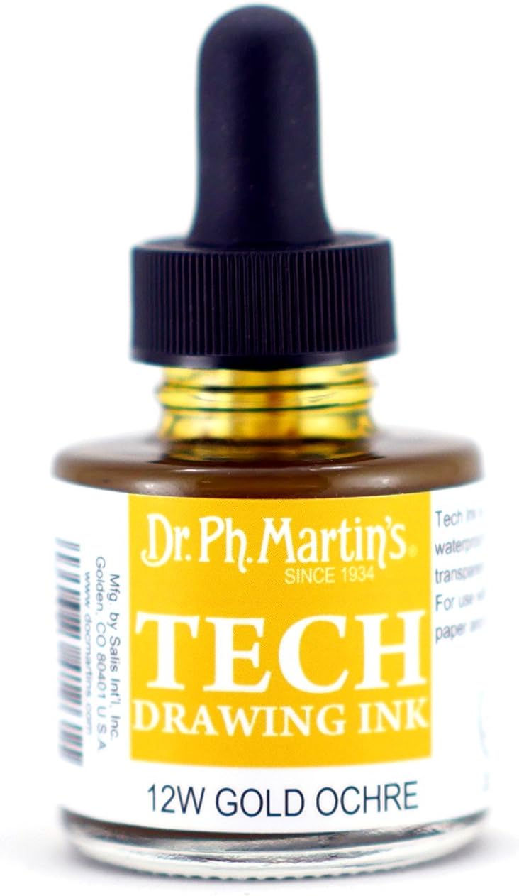 TECH Drawing Ink, 1.0 oz, Gold Ochre (12W)