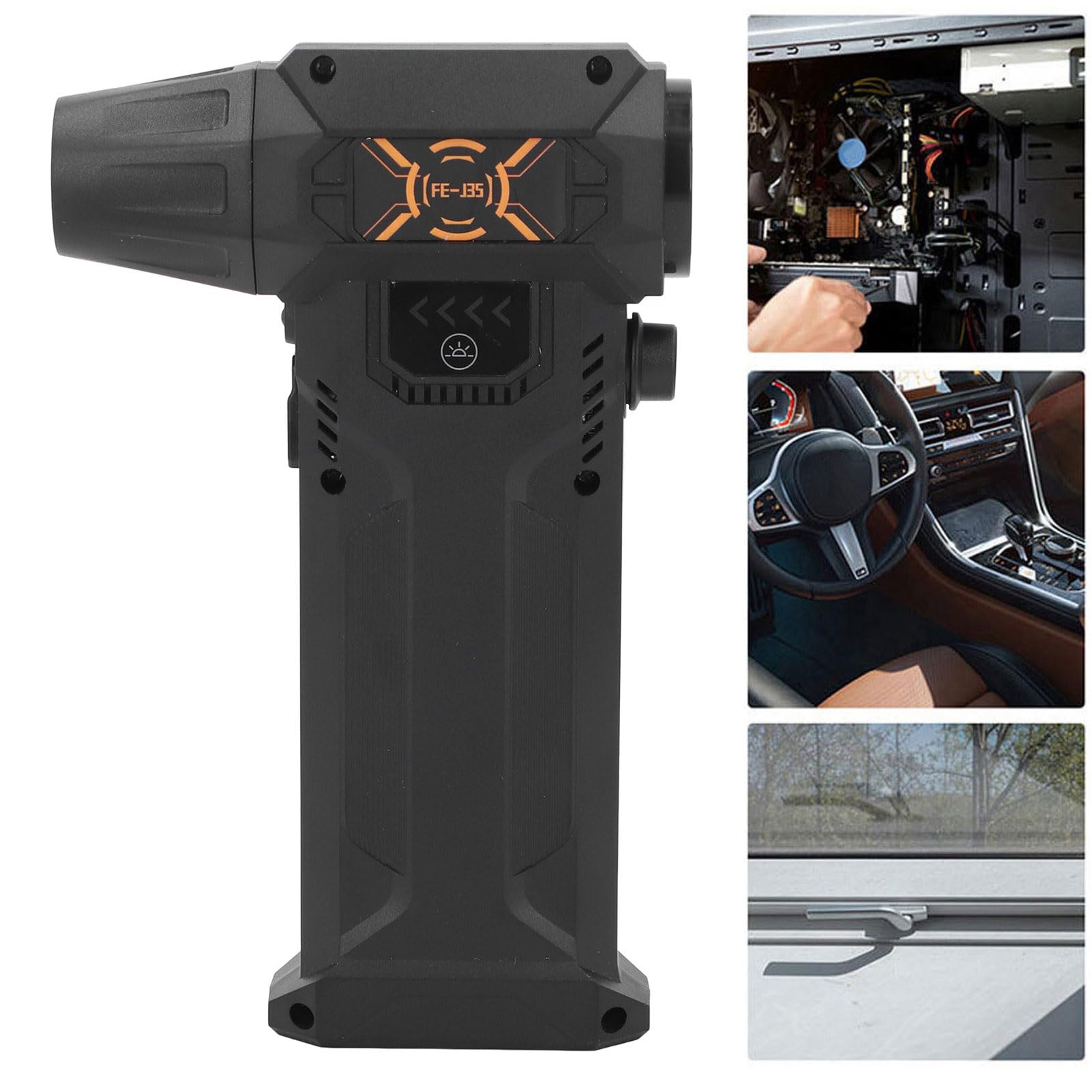 aqxreight Elektrischer Staubwedel, 130.000 U/min, Kabelloses Gebläse mit 8.000 MAh Akku, Wiederaufladbarer USB-Jet-Trockengebläse für Tastatur, Autopflege, Camping, Starten des Trocknens von