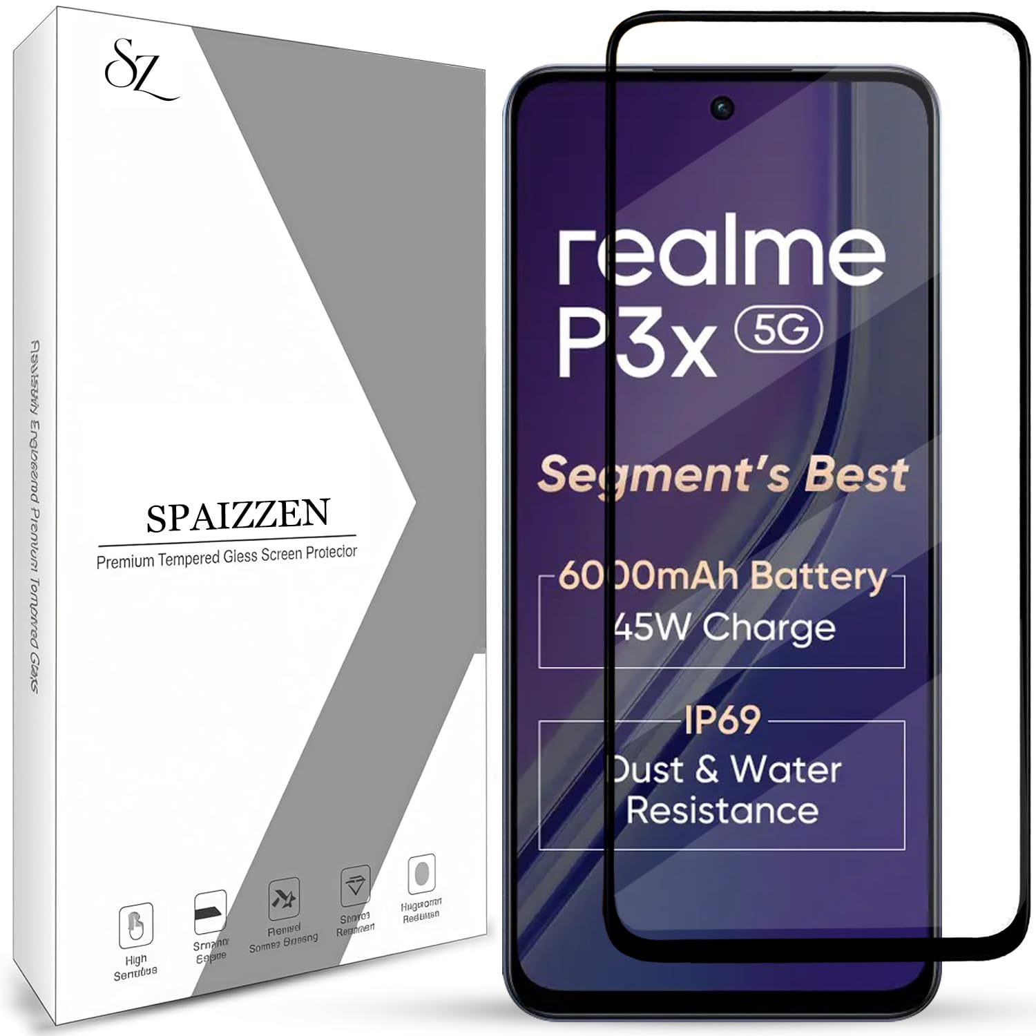 Military-Grade Tempered Glass Screen Protector Compatible for Samsung Galaxy M53 5G with Edge to Edge Coverage and Easy Self Installation kit — Amazon image 31