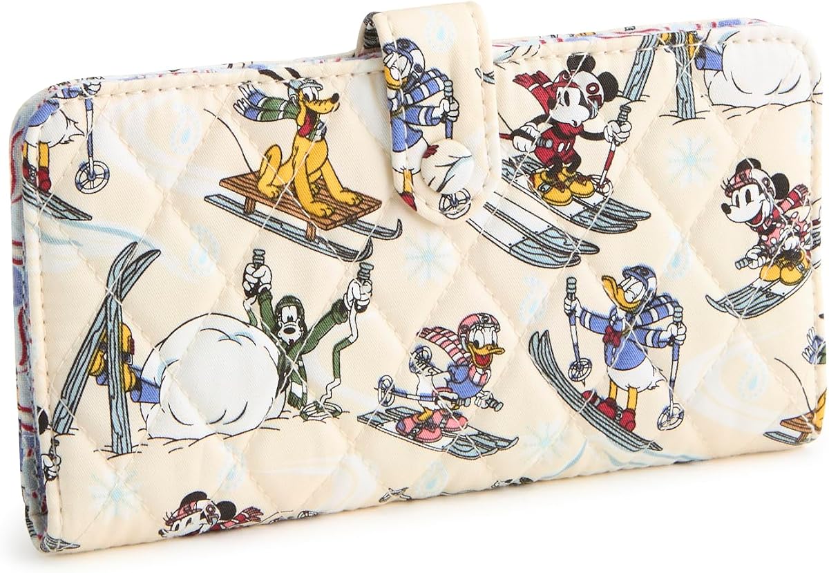 Cartera con pestaña de algodón premium de Disney para mujer, Esquí alpino Mickey y sus amigos, talla única