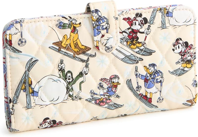 Cartera con pestaña de algodón premium de Disney para mujer, Esquí alpino Mickey y sus amigos, talla única