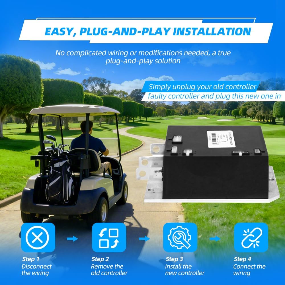 36V 350A 73326-G02 Golf Cart Controller, 1206MX Controller for EZGO TXT 2000-2009, 609083, Curtis Replacement, Compatible with 73326-G03, 73326-G04, 73326-G05, 73326-G06, 73326-G07, ITS Throttle Type