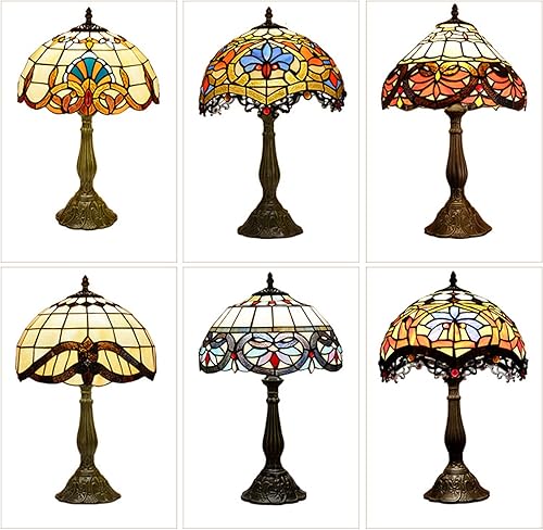 Miniatura 5 de Repuesto de base de metal, base de lámpara de mesa de aleación con diámetro Tiffany de 12 pulgadas, pantalla de cristal manchado
