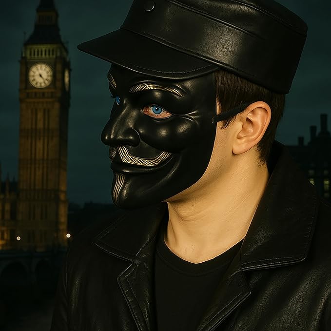 Máscara V de Vendetta Guy Fawkes Halloween Disfraz Adulto miniatura 8
