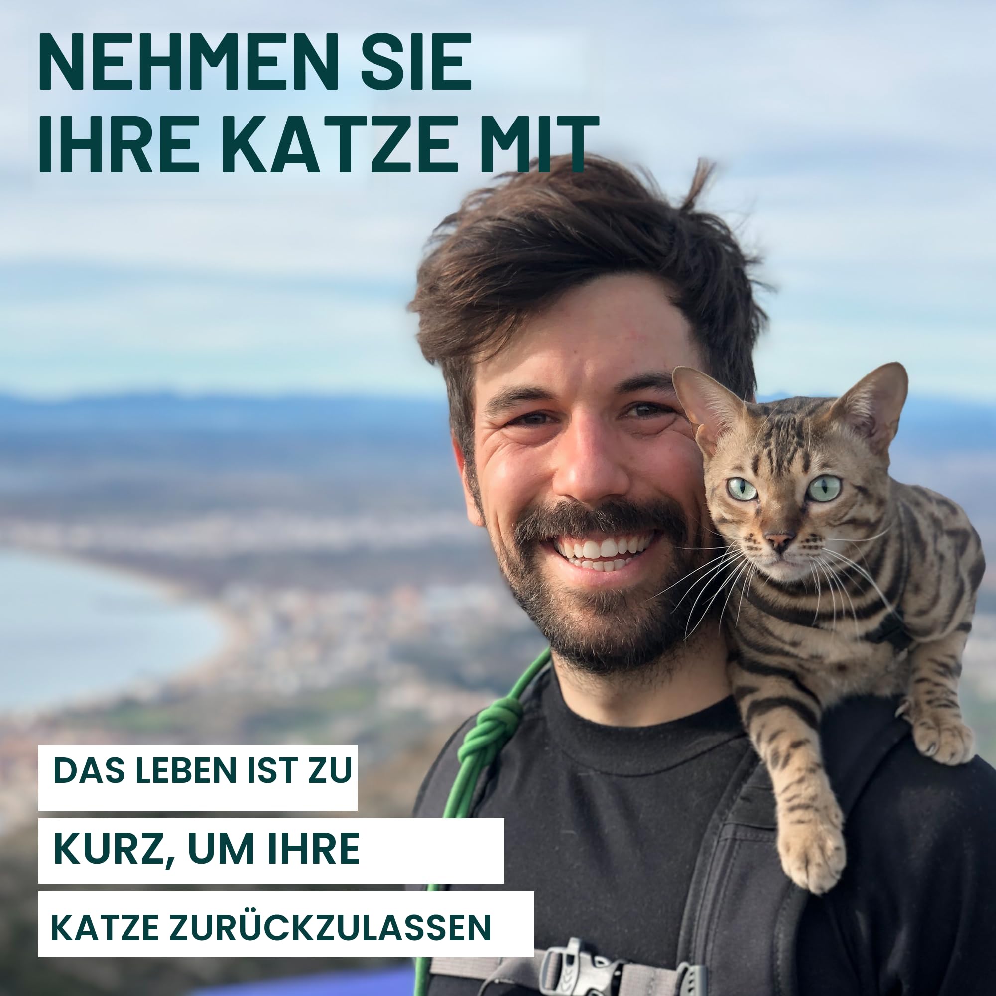 Houdini™ Ausbruchsicheres Katzengeschirr und Leine, Set von OutdoorBengal for Walking Cats (M)