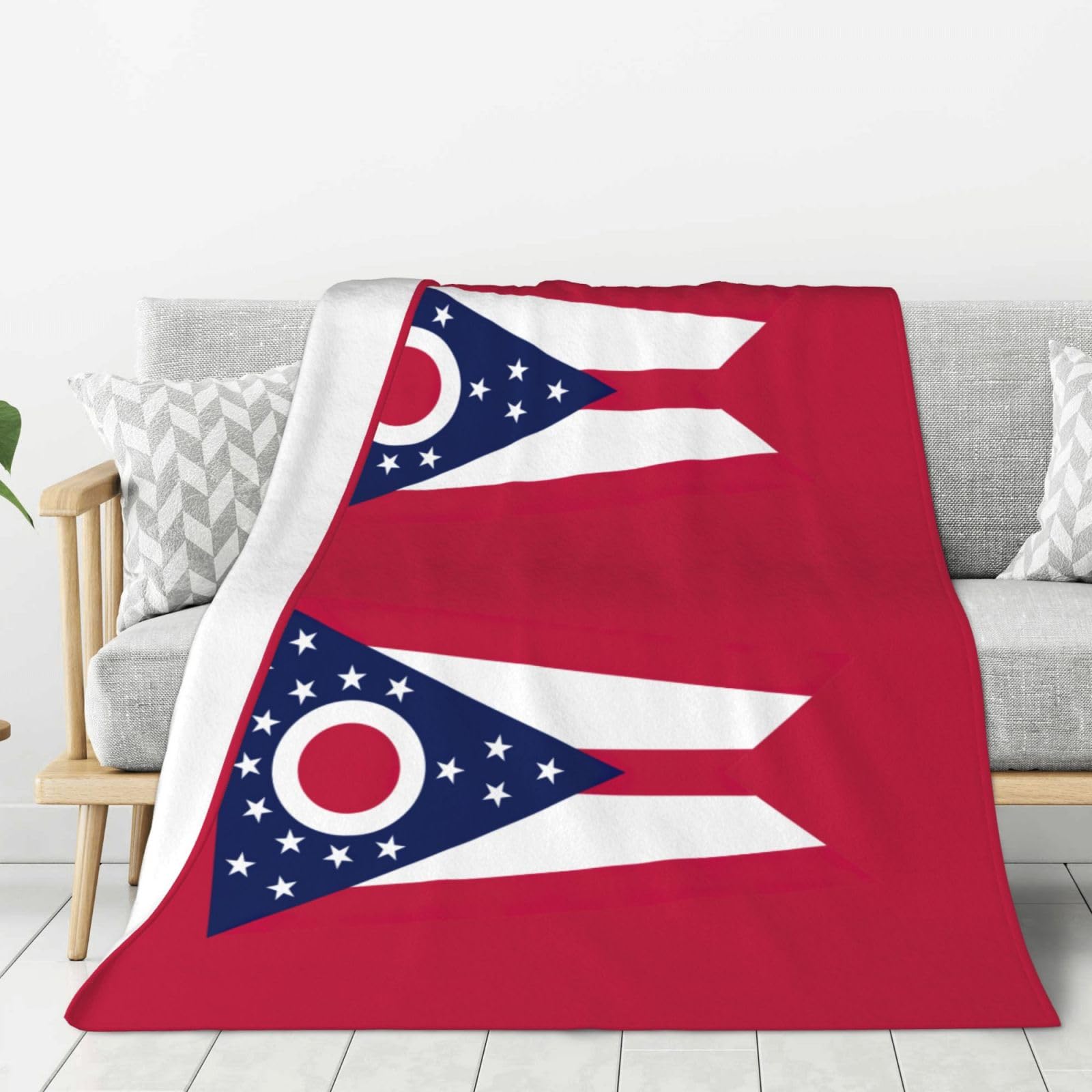 Couverture flanelle Ohio anti-froid plaid super doux pour lit et canapé