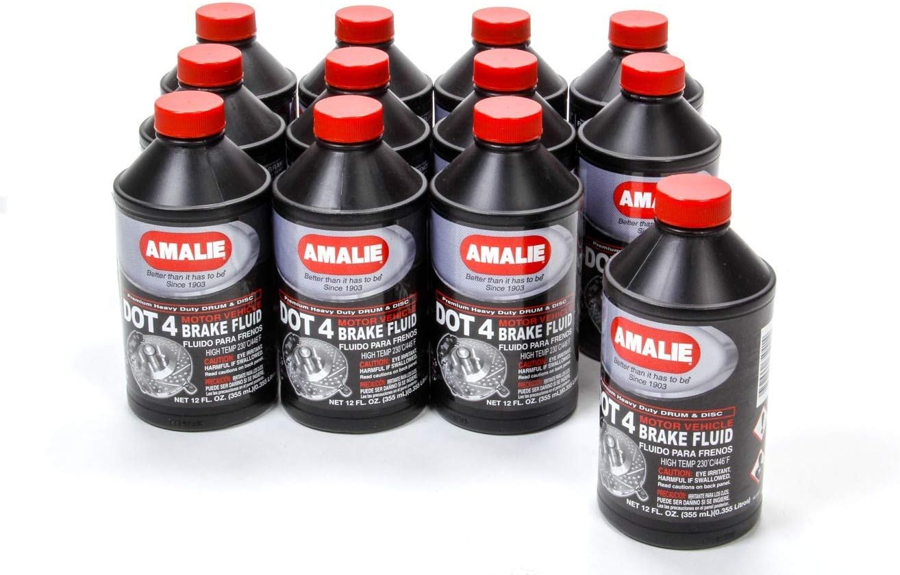 DOT 4 Brake Fluid Case 12x12 Oz | Brake Fluid - DOT 4 - Glycol-Based - Hydraulic Brake Fluid - 12 oz Bottle - Set of 12